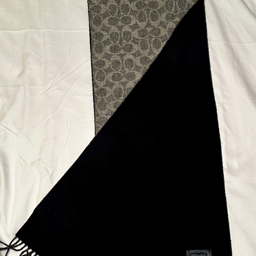 Coach Black and Gray Two-Tone Scarf - Picture 9 of 10